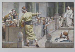 The Healed Blind Man Tells His Story to the Jews, illustration from The Life of Our Lord Jesus Christ by James Jacques Joseph Tissot