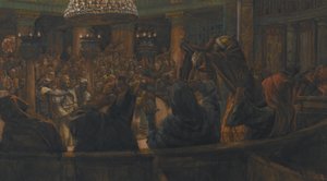 The Torn Cloak - Jesus Condemned to Death by the Jews, illustration from The Life of Our Lord Jesus Christ by James Jacques Joseph Tissot