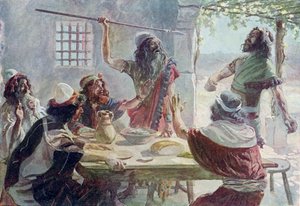Saul Casts a Javelin at Jonathan by James Jacques Joseph after Tissot