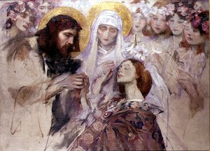 Christ Blessing a Young Woman by James Jebusa Shannon