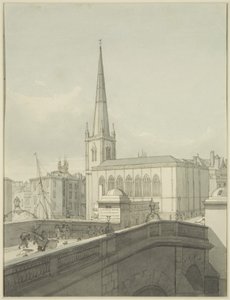 St Nicholas Church and part of Bristol Bridge by James Johnson