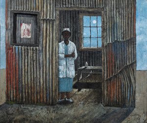 Moonlit Clinic Nurse by James Kamande