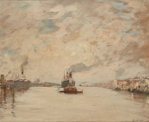 Westering Sun, River Clyde by James Kay