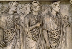 Ara Pacis Augustae, a free-standing altar of group of widows, magistrates, priests by James L Stanfield