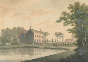 South View of a House at Ringmer with Gardeners at Work
