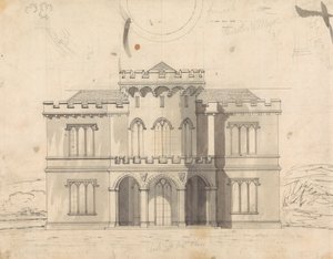 Preparatory Drawing for Design 10, Plate 7 for A Collection of Designs for Rural Retreats by James Malton