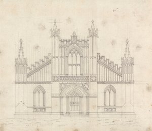Preparatory drawing for Design 11, Plate 9 of A Collection of Designs for Rural Retreats by James Malton