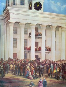 Inauguration of Jefferson Davis at Senate House, Montgomery, Alabama by James Massolon