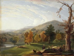 View Among the Helderbergs, Catskills in the Distance by James McDougal Hart