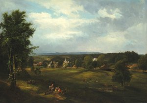 Village Scene near Albany, New York by James McDougal Hart