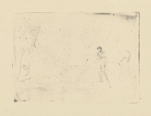 Impressions from cancelled plates by Whistler - Two Figures by James Abbott McNeill Whistler