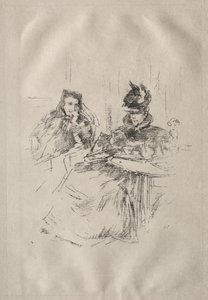 Afternoon Tea, Mrs. Phillips and Mrs. Charles Whibley by James McNeill Whistler