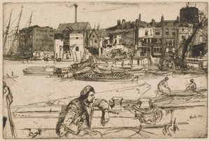 Black Lion Wharf, from the Thames Set by James Abbott McNeill Whistler