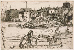 Black Lion Wharf, from the Thames Set (A Series of Sixteen Etchings of Scenes on the Thames and Other Subjects) by James McNeill Whistler