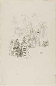 Conversation under the Statue, Luxembourg Gardens by James Abbott McNeill Whistler