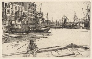 Eagle Wharf, from the Thames Set (A Series of Sixteen Etchings of Scenes on the Thames and Other Subjects) by James Abbott McNeill Whistler