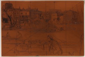 Etching Plate: Black Lion Wharf by James Abbott McNeill Whistler