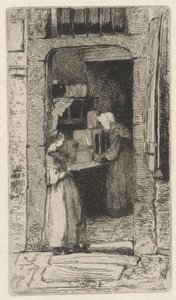 Mustard Woman, one of twelve etchings from nature by James Abbott McNeill Whistler