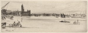 Old Westminster Bridge, from the Thames Set by James Abbott McNeill Whistler