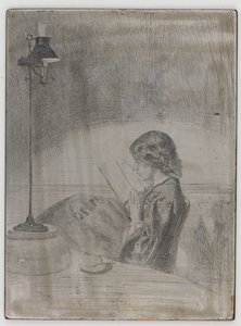 Reading by Lamplight by James Abbott McNeill Whistler