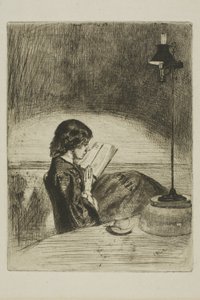 Reading by Lamplight by James Abbott McNeill Whistler