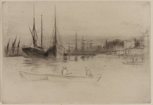Steamboats off the Tower by James Abbott McNeill Whistler