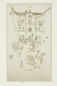 The Courtyard, Brussels by James Abbott McNeill Whistler