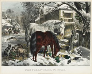Straw-yard, Winter by James Merritt Ives
