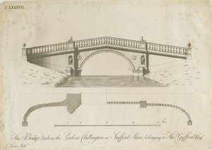 Chillington Park - Bridge: engraving, nd [c 1789] by James Paine