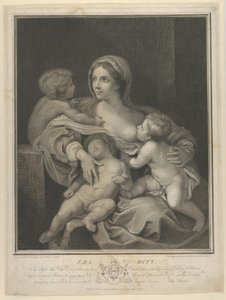 Charity Seated Nursing an Infant, Another Sleeping on Her Lap and a Third Talking to Her by James Parker