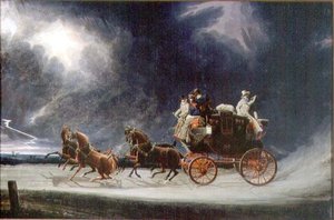 The Norwich Mail Coach in a Thunderstorm on Newmarket Heath