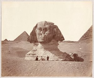 Egypt. Giza. Sphinx with the Pyramid of Menkaure in the Background by James Robertson