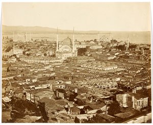 Nouri Osmanié [Istanbul. City Panorama with Views of Mosques: Nuruosmaniye Mosque (center), Blue Mosque (right in the background), and Hagia Sophia (left)] by James Robertson