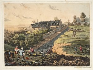 A front view of the farm at La Haye Sainte by James Rouse
