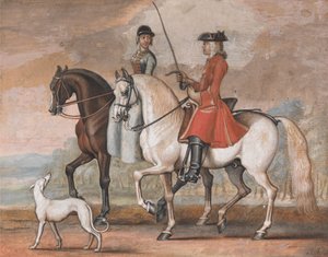 A Gentleman on a Managed Horse Riding Out With a Lady by James Seymour