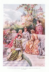 In Some Sunny Palace Garden the Days Passed Happily for the Queen and Her Helpers by James Shaw Crompton