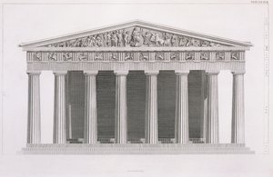 Front elevation of a classical building, Volume II, Chapter I, Plate III, from 