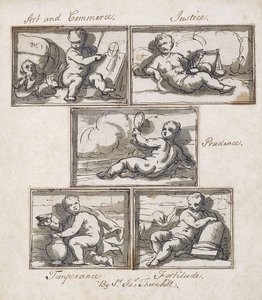 Art and Commerce; Justice; Prudence; Temperance; and Fortitude