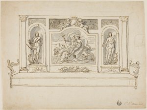 Neptune and Amphitrite Flanked by Jupiter and Juno by James Thornhill