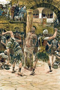 Jesus scourged on the face