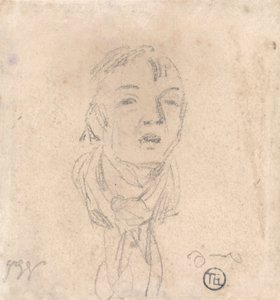 Head of a Man Wearing a Loose Scarf by James Ward