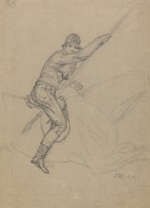 Sir Charles Blunt Hunting the Boar and Escaping from the Tiger: a study for one of a set of four paintings made in 1815