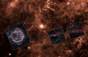 Cassiopeia A Light Echoes (Spitzer Context)