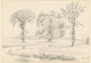 Landscape with Three Trees by James Wells Champney