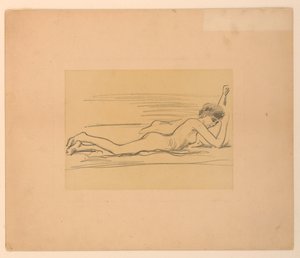 Sketch of Female Nude by James Wells Champney