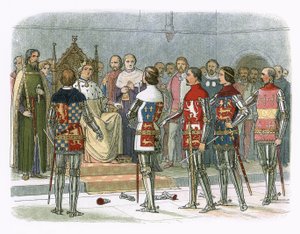 Arundel, Gloucester, Nottingham, Derby, and Warwick before king Richard II by James William Edmund Doyle