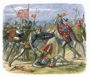 King Henry V attacked by the Duke of Alençon at the Battle of Agincourt by James William Edmund Doyle