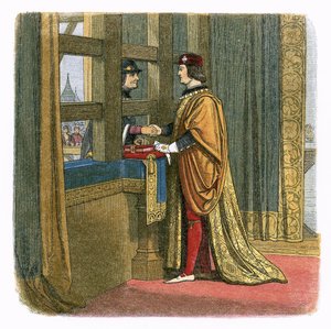 Meeting of king Edward IV and Louis XI of France at Pecquigny by James William Edmund Doyle