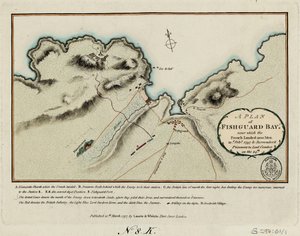 A Plan of Fishguard Bay Near Which the French Landed 1200 Men 22nd February 1797 and Surrendered Prisoners to Lord Cawdor on the 24th by James and Laurie Robert (1755 1836) Whittle