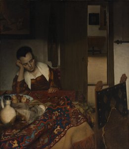 Girl asleep at a table